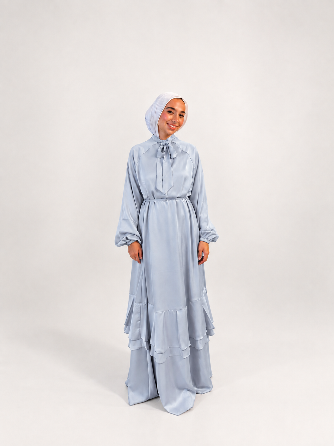 Satin Ruffles Dress